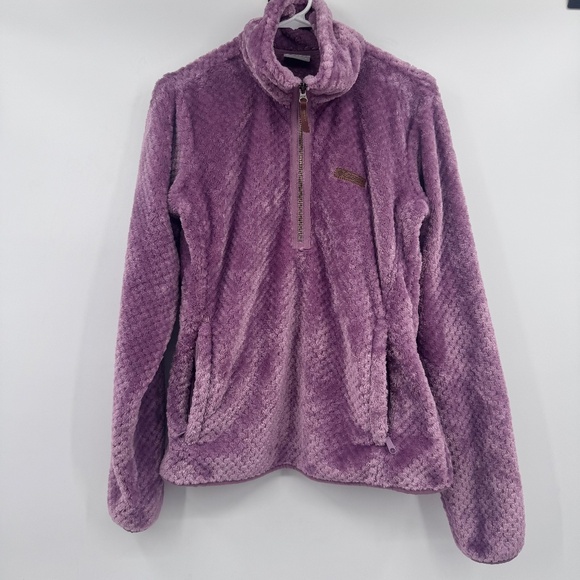 Columbia Sweater Women Medium Purple Fleece 1/2 Zip Pullover Cozy Turtle Neck - Picture 1 of 11